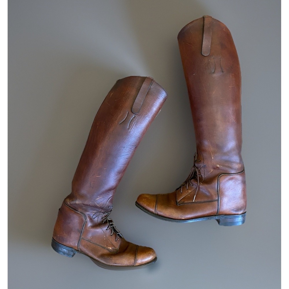 Vtg Dehners Blucher Womans Riding Custom Boots‎ Dressage Hunting Sz 8 Leather